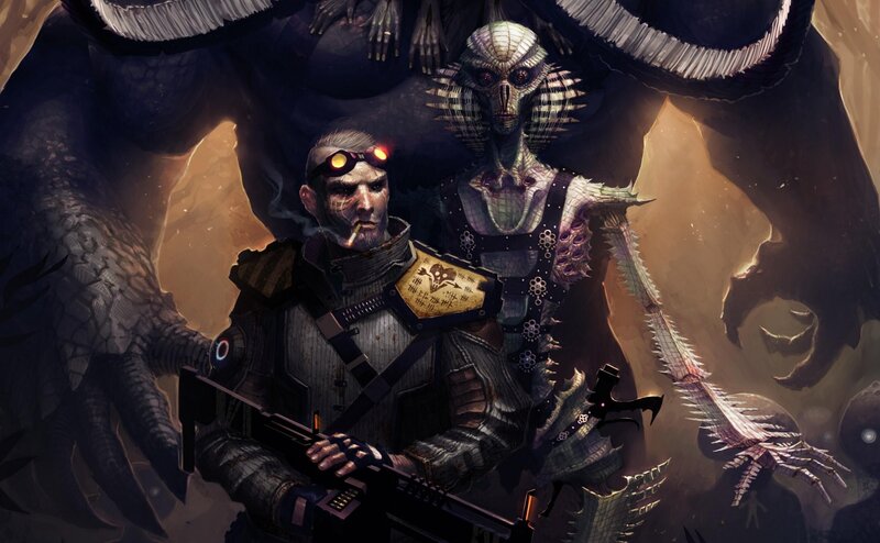 soldier with alien creature