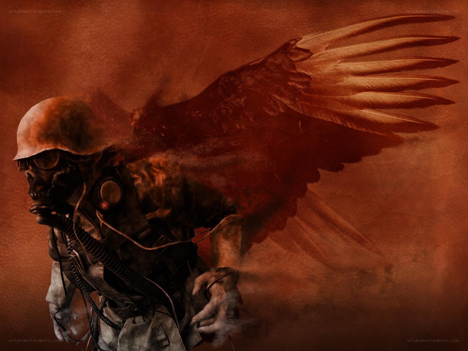 soldier with angel wings
