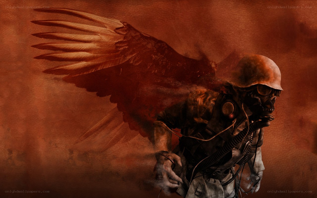 soldier with angel wings