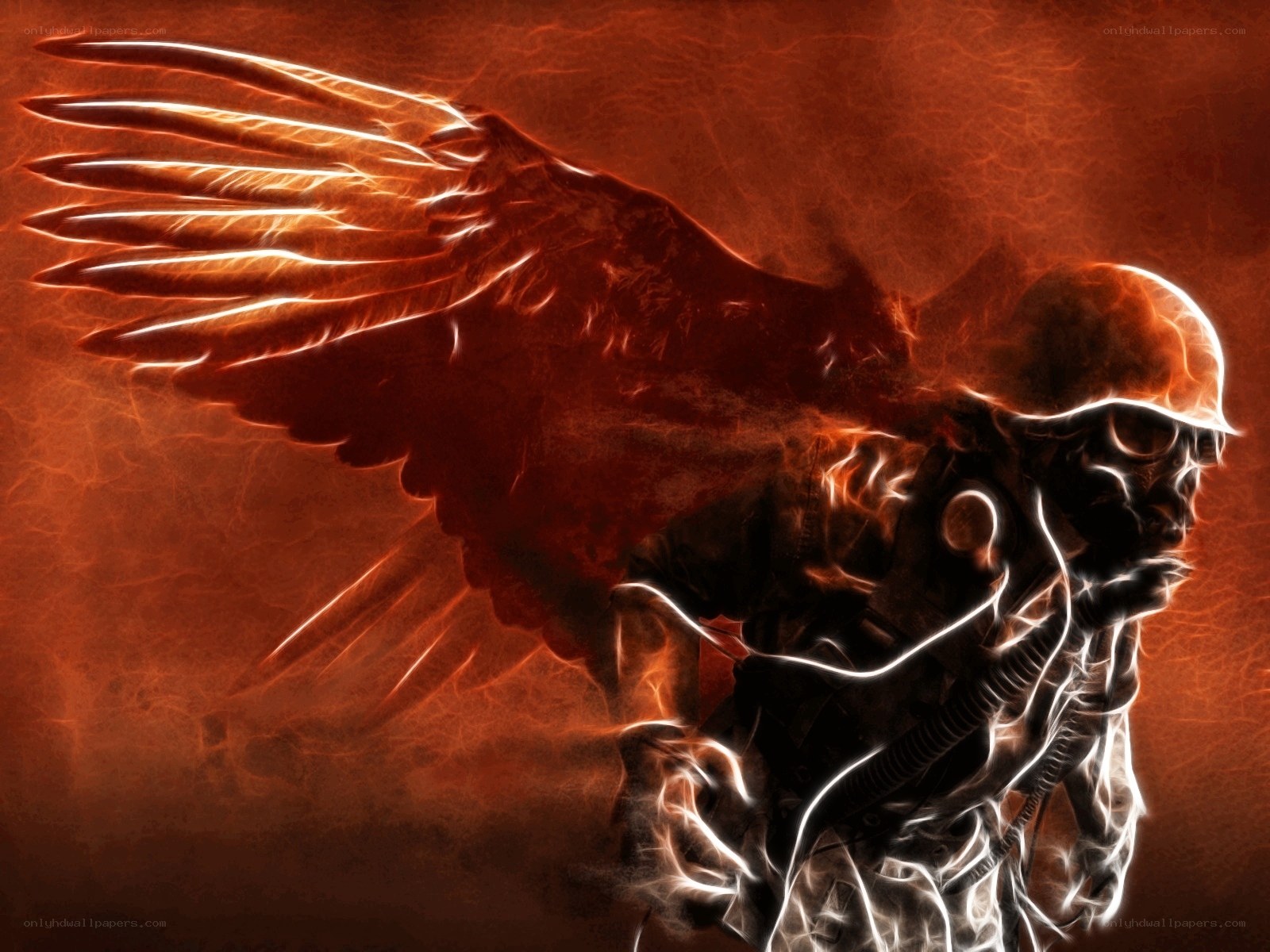 soldier with angel wings