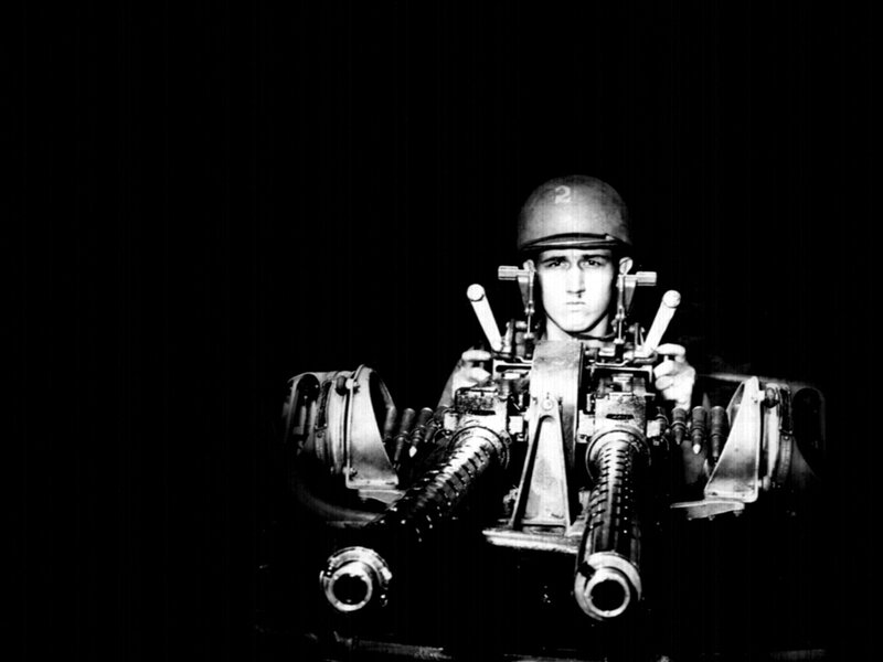 Soldier with anti-aircraft gun
