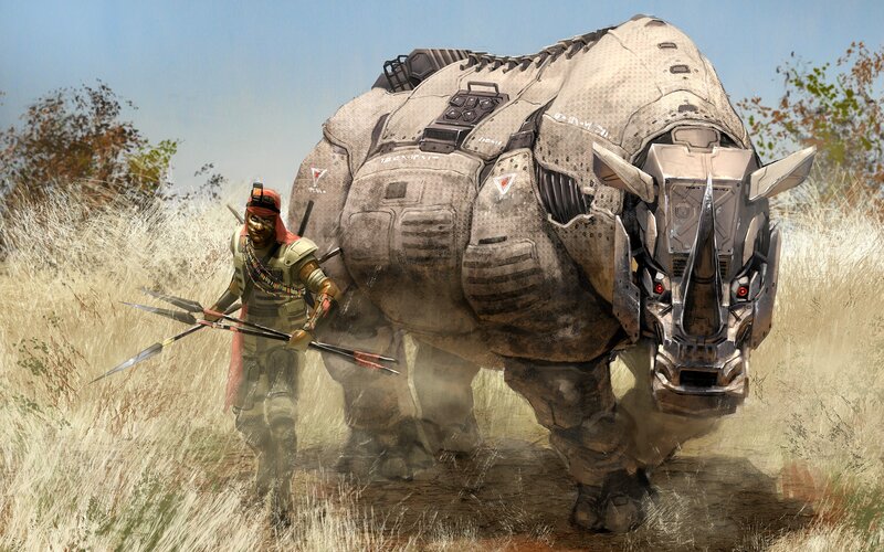 Soldier with Armored Rhino