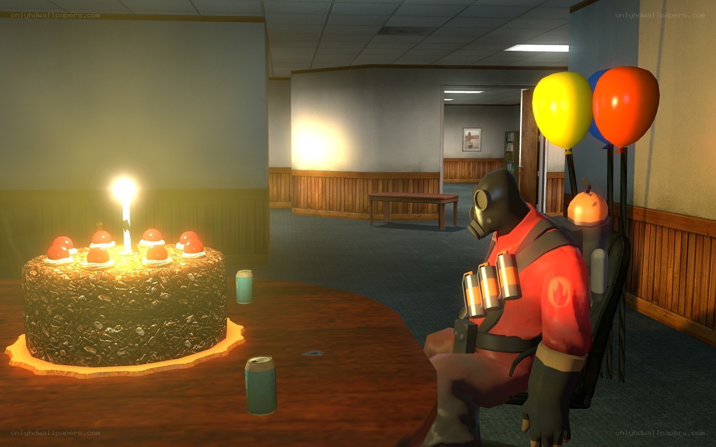 Soldier with birthday cake