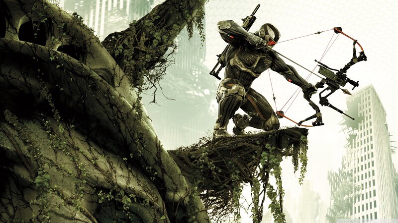 Soldier with Bow and Arrow — Green, Dramatic, Digital Art, Overgrown Ruins