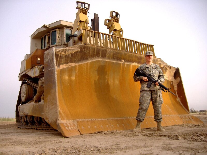Soldier with bulldozer