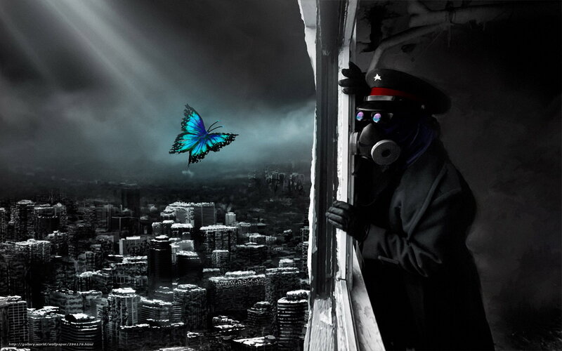 soldier with butterfly