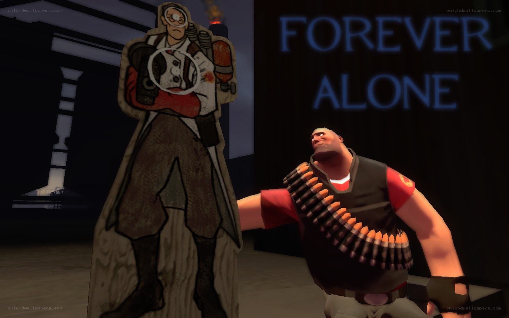 Soldier with cardboard cutout