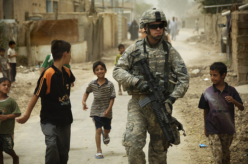 Soldier with Children — Camouflage