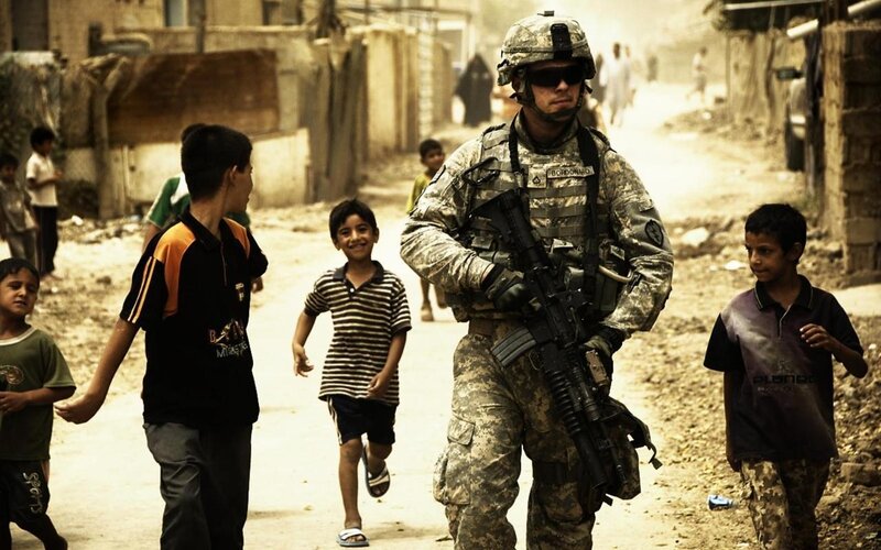 Soldier with Children