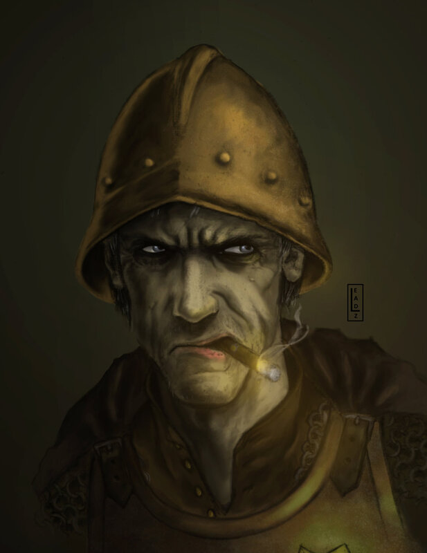 soldier with cigarette