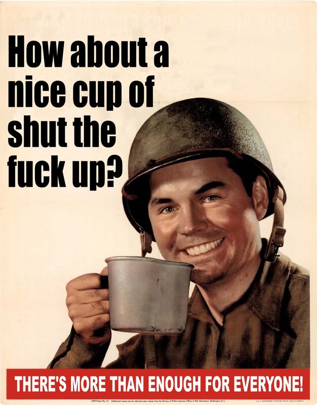 soldier with cup meme