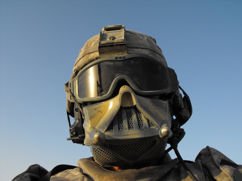soldier with custom mask