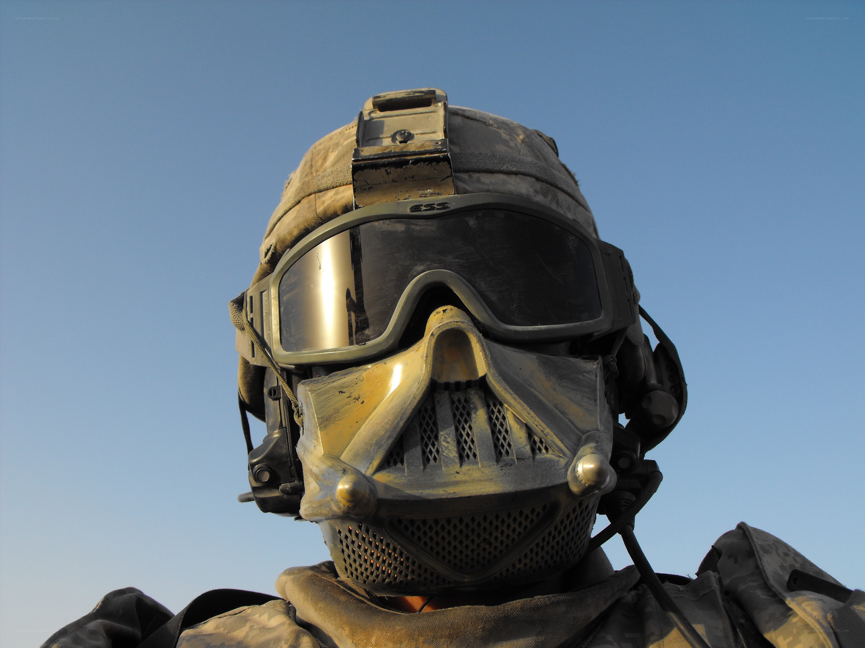 soldier with custom mask