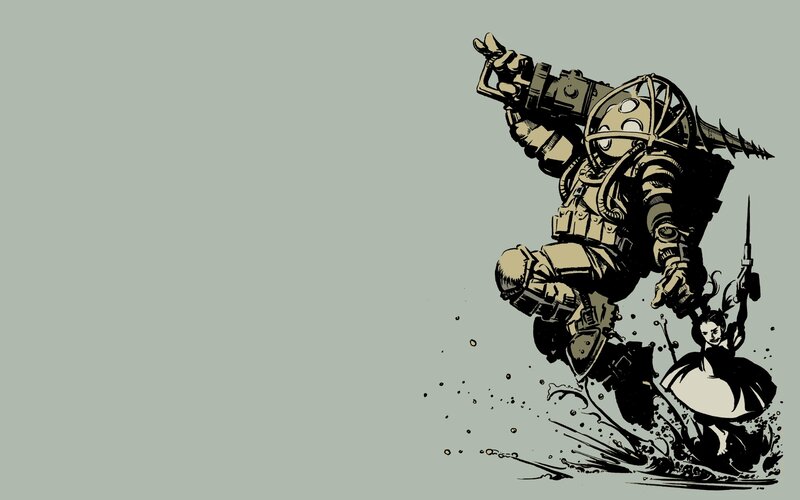 Soldier with Drill Weapon — Gray, Dramatic, Comic