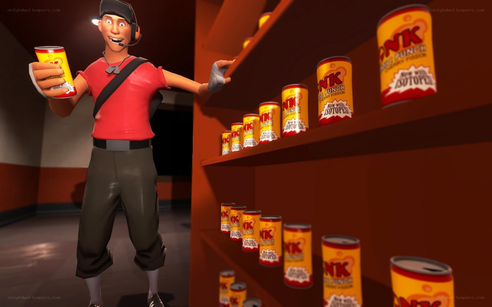 Soldier with energy drink