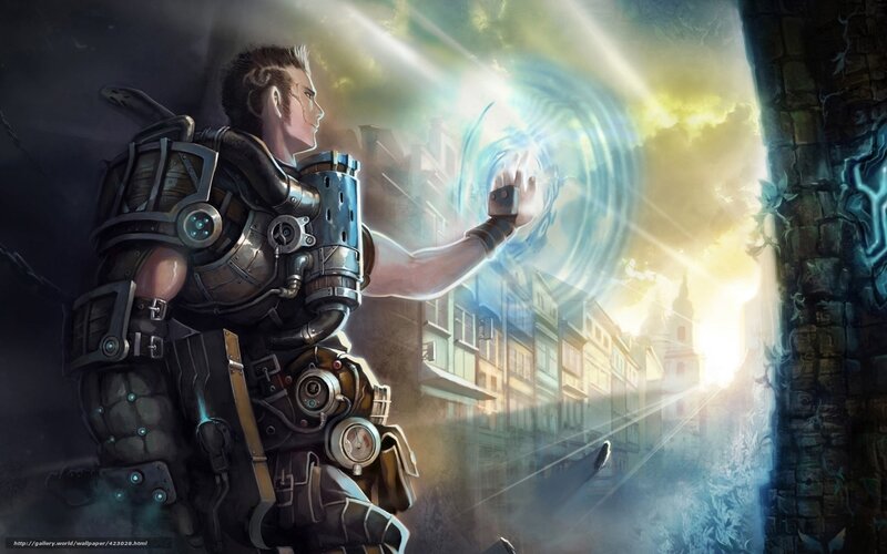 soldier with energy shield