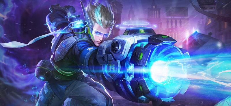 Soldier with Energy Weapon — Blue
