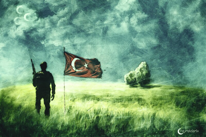 Soldier with Flag — Green