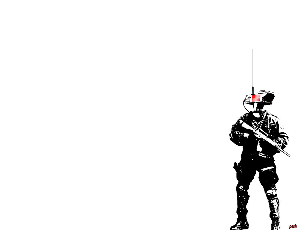 soldier with flag helmet