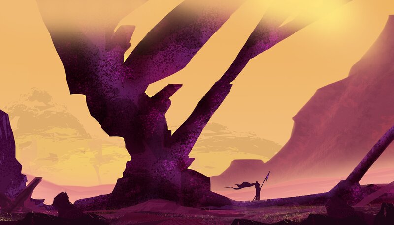 Soldier with Flag — Purple