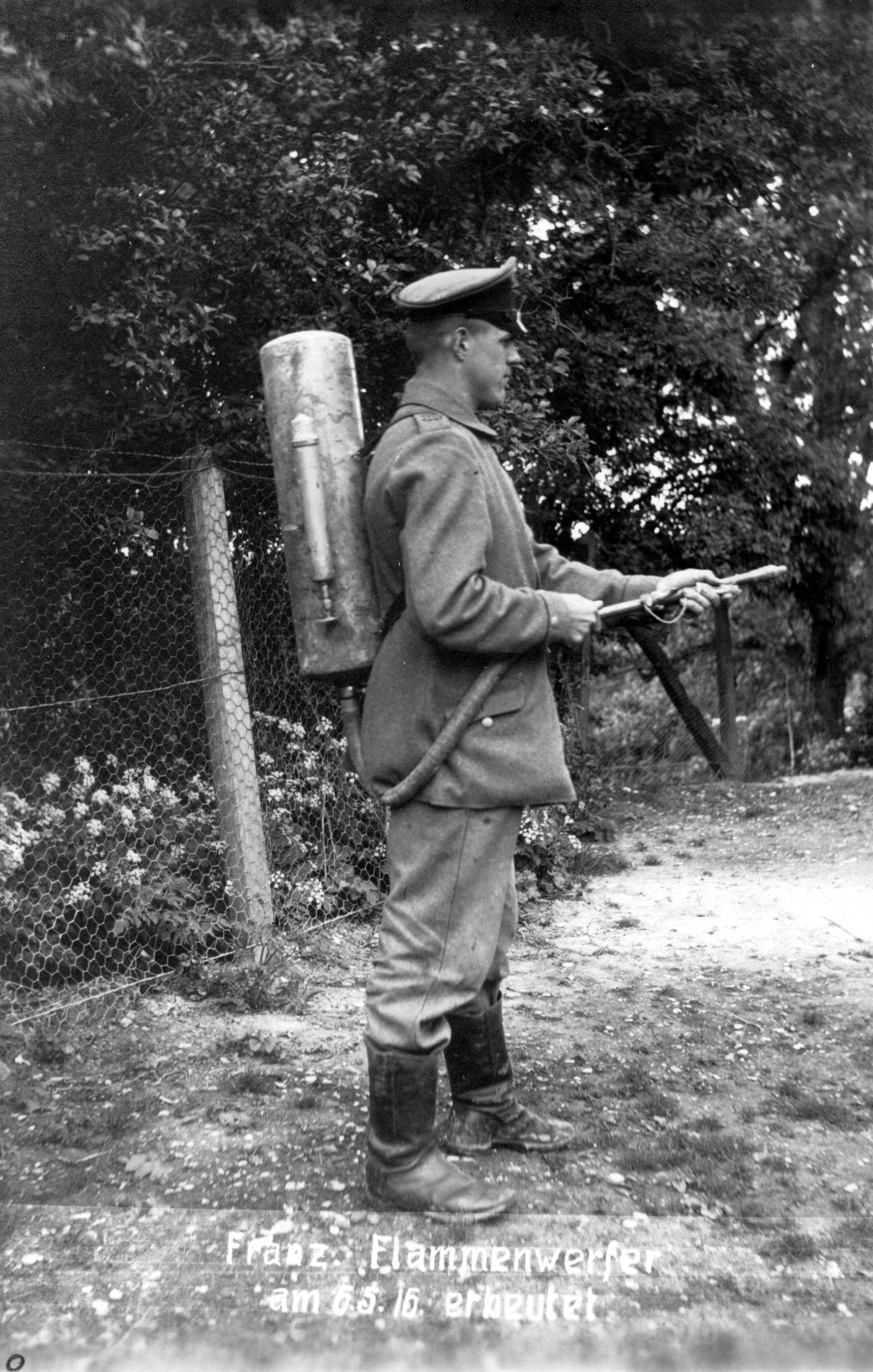 Soldier with flamethrower