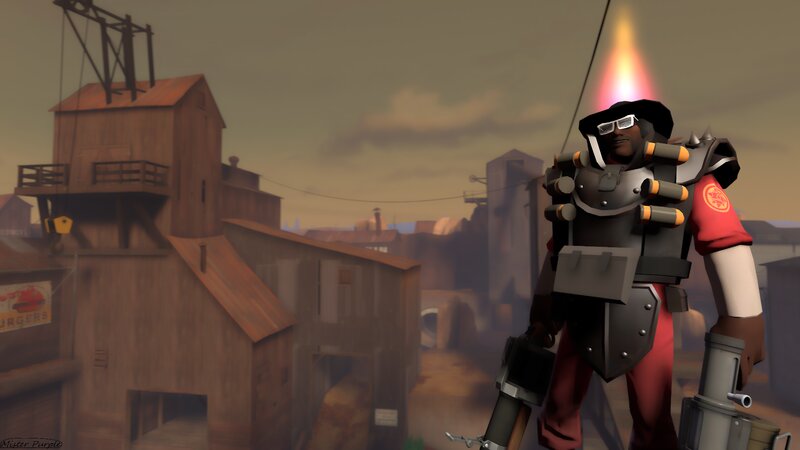 Soldier with Flamethrower — Brown, Dramatic