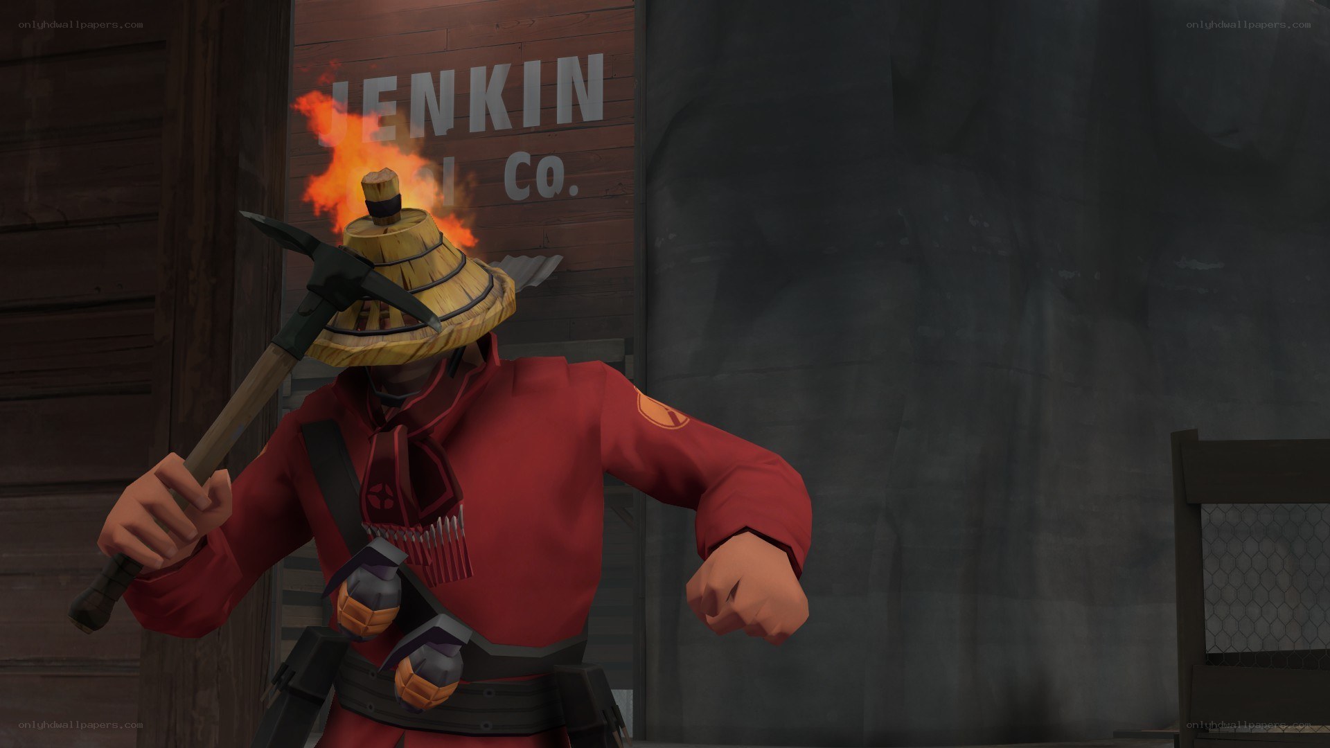 Soldier with flaming hat