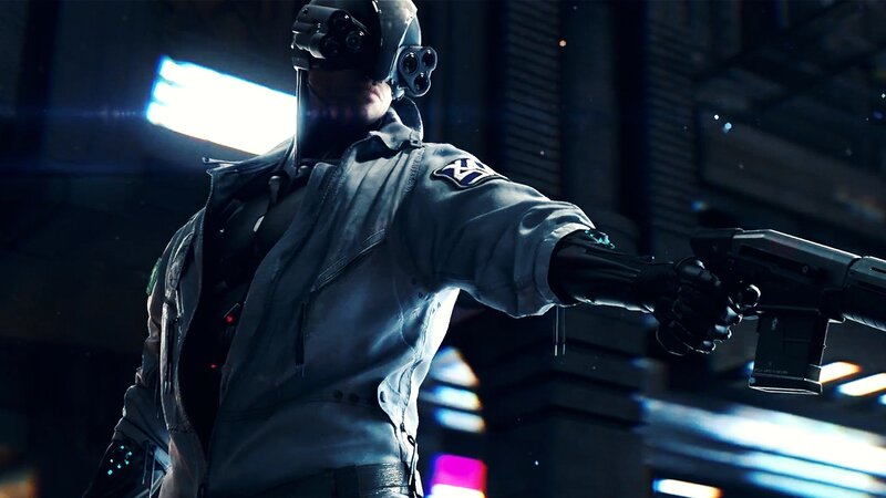 Soldier with Futuristic Weapon — Black, Dramatic, Night