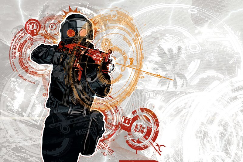 Soldier with Futuristic Weapon — Black, Dramatic