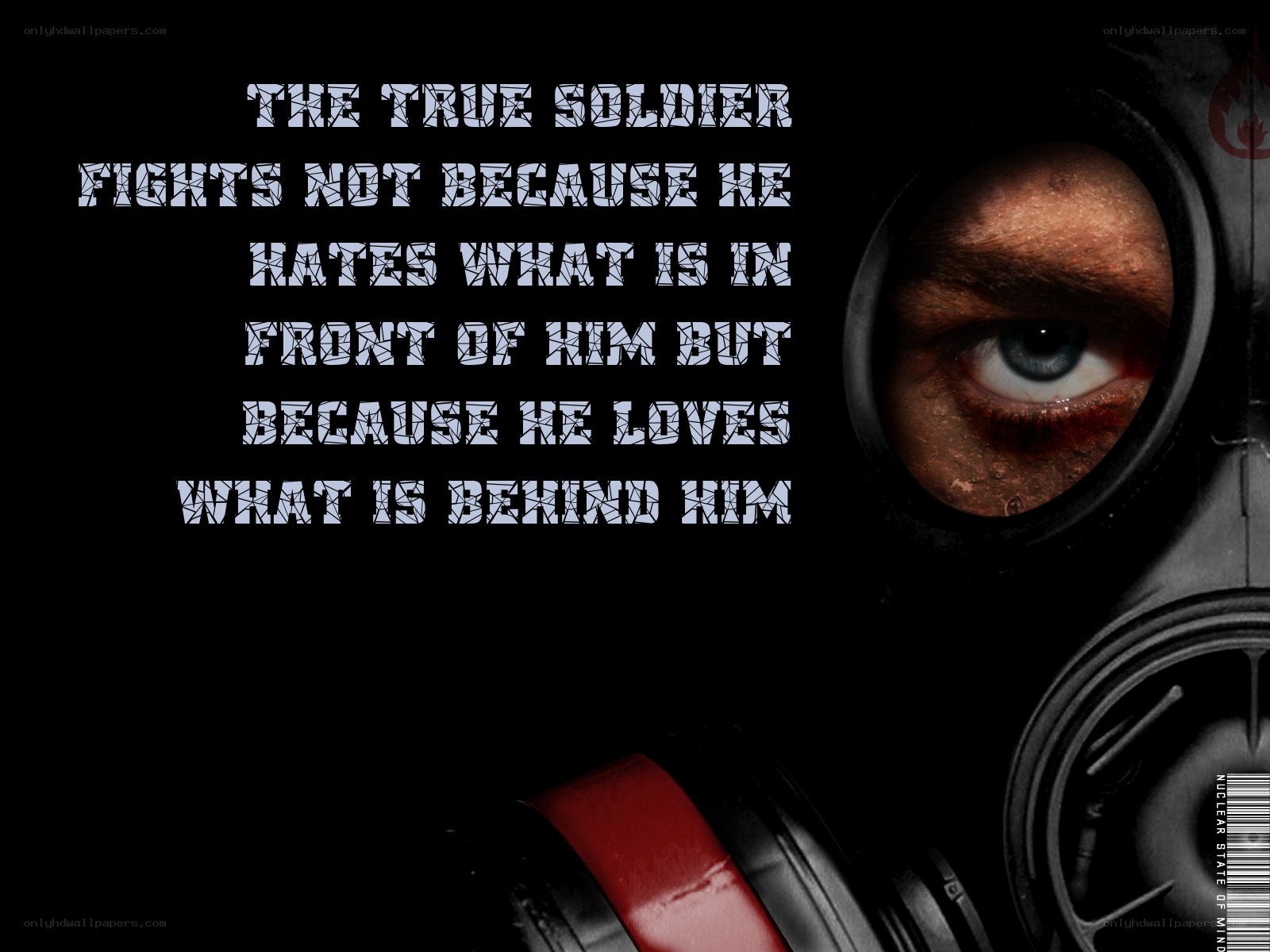 soldier with gas mask