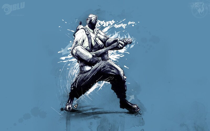 Soldier with Gas Mask — Blue
