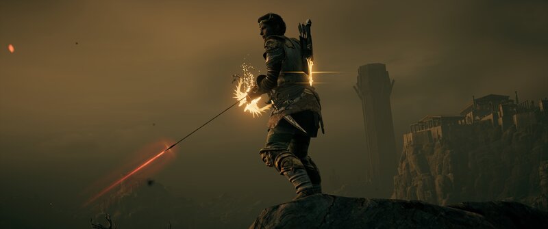 Soldier with Glowing Weapon — Brown, Dramatic