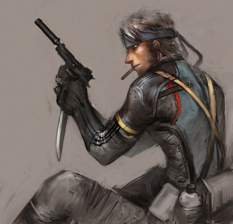 soldier with gun and cigarette