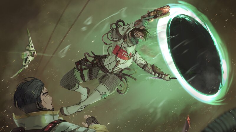 Soldier with Gun in Space