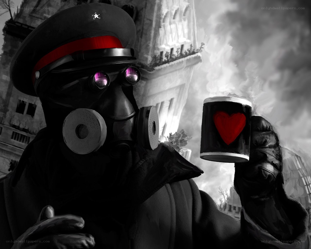 soldier with heart mug