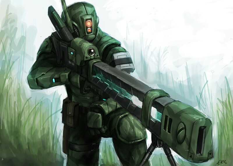 soldier with heavy weapon