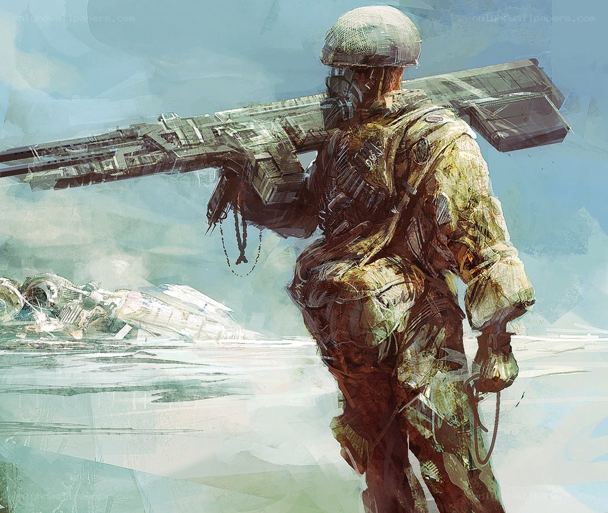 soldier with heavy weapon