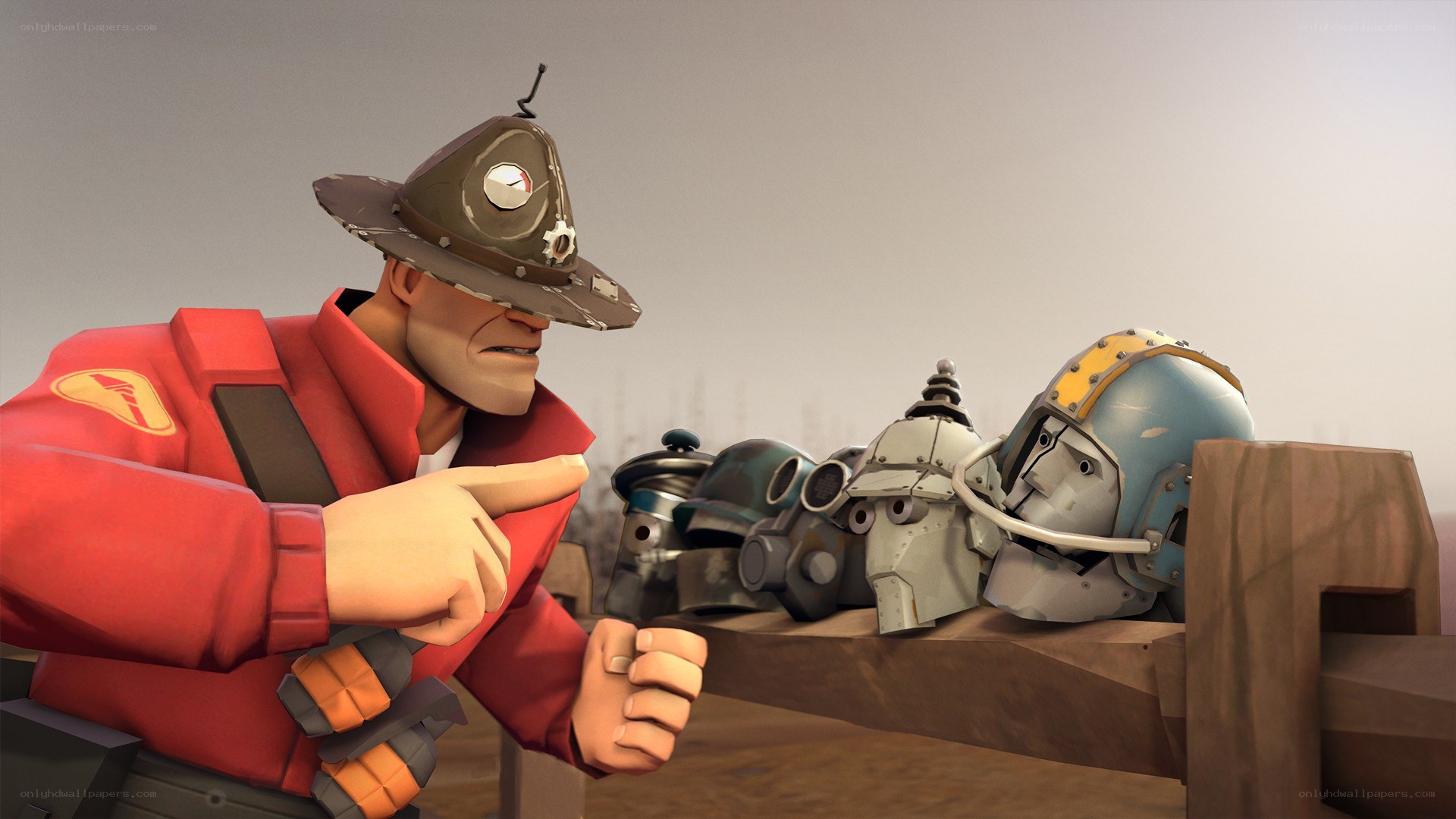 Soldier with helmet collection