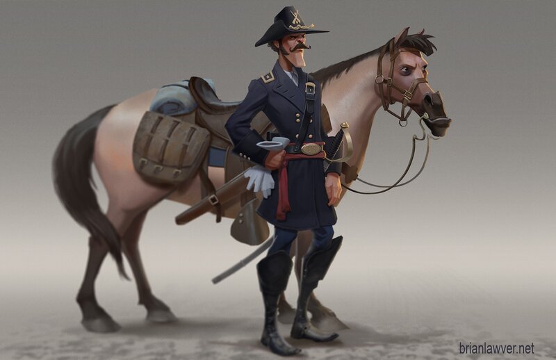Soldier with Horse — Gray