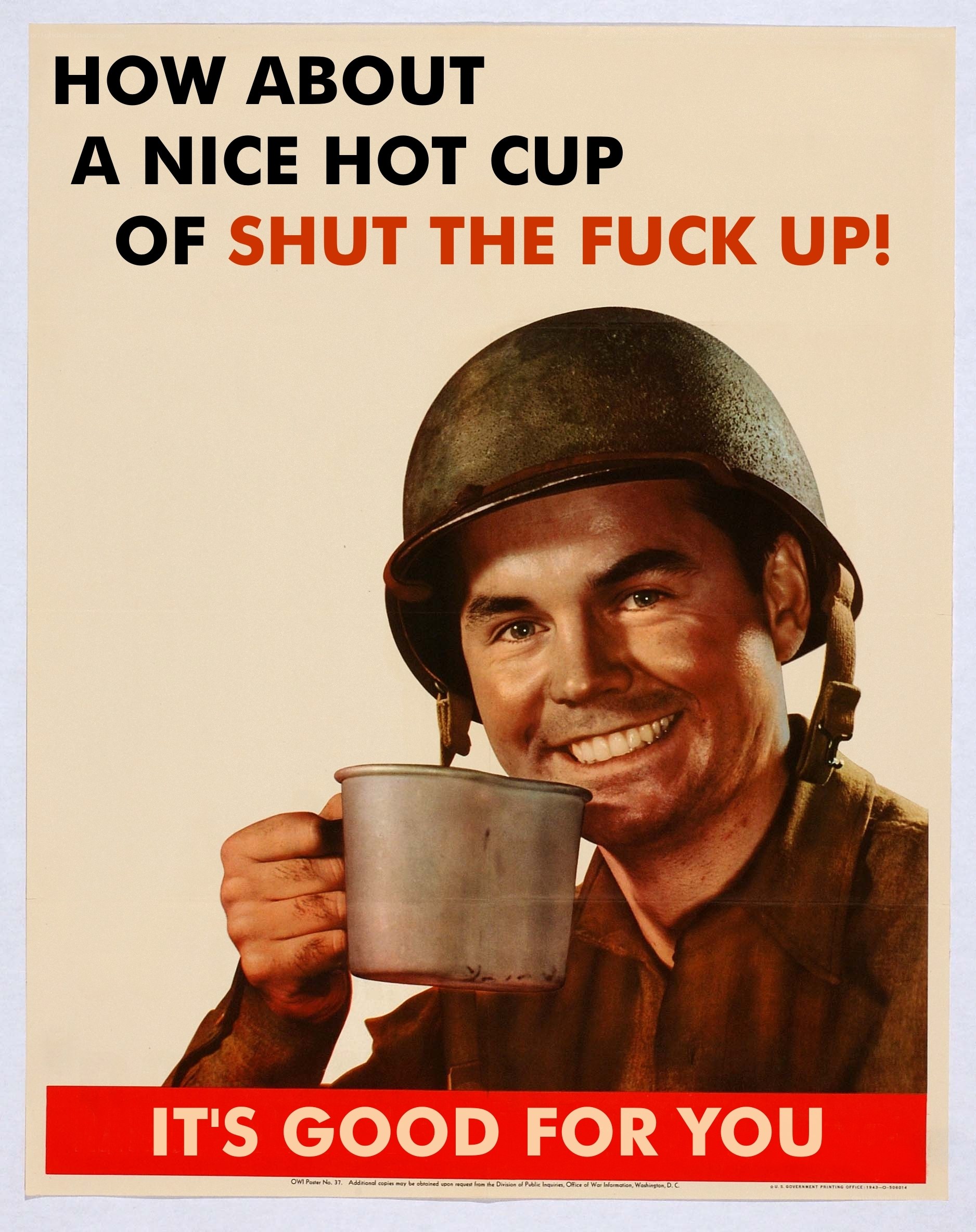 Soldier with hot cup