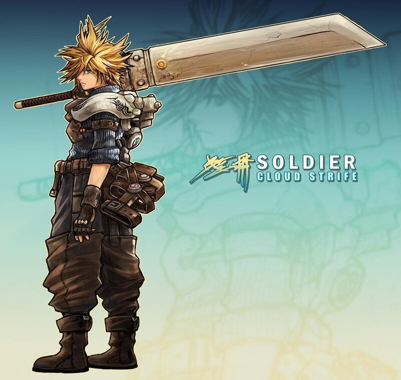 Soldier with Large Sword — Blue, Dramatic