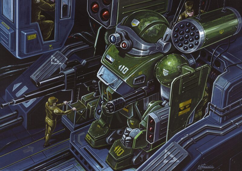 Soldier with mecha robot