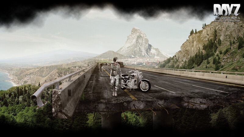 Soldier with Motorcycle — Gray, Dramatic