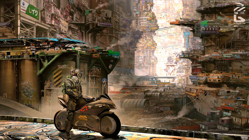 Soldier with Motorcycle — Gray