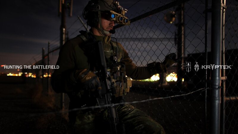 Soldier with Night Vision — Black, Dramatic