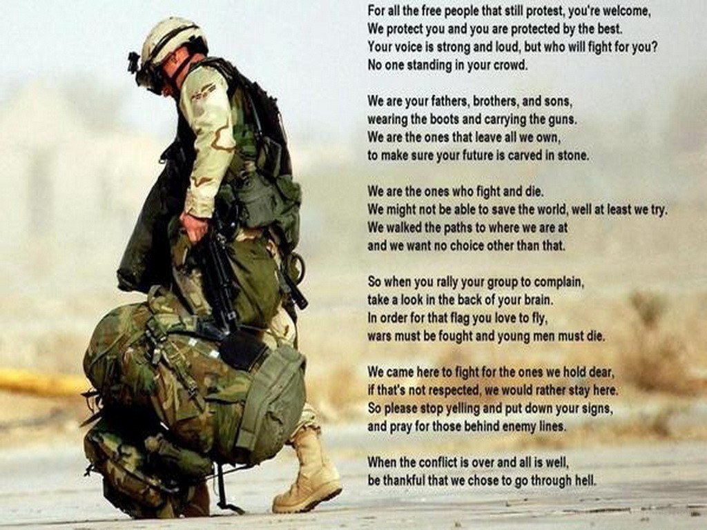 Soldier with poem
