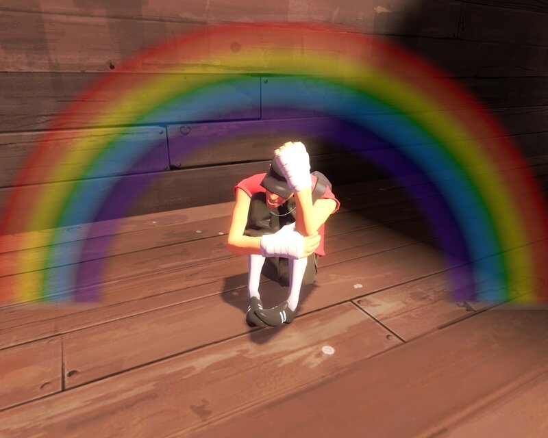 Soldier with rainbow effect