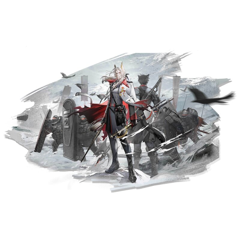 Soldier with Red Cape — White