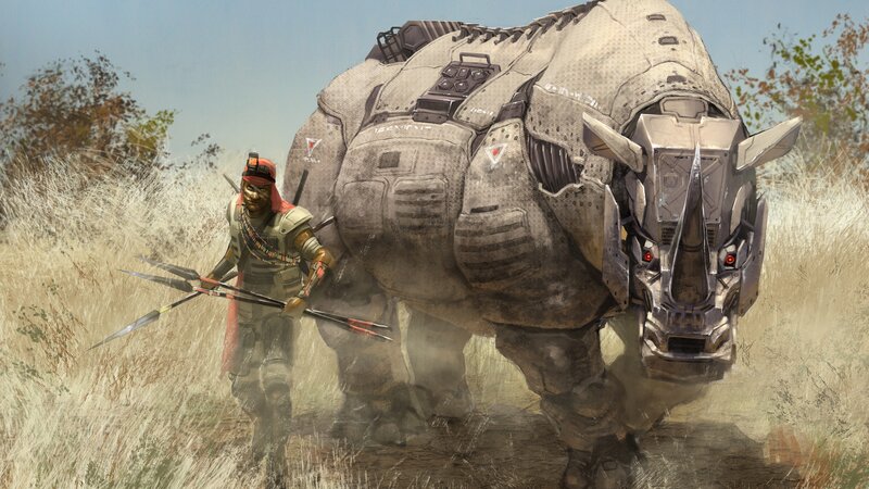 Soldier with Rhino Mech