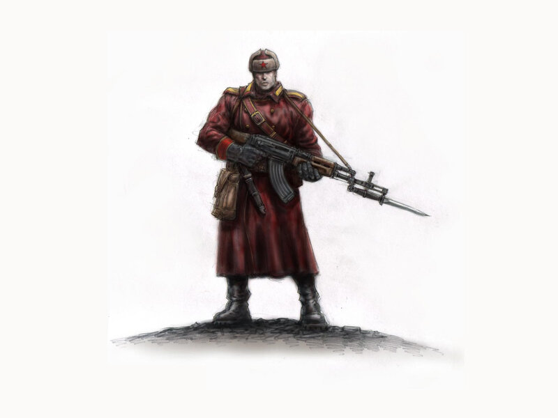 Soldier with rifle and bayonet